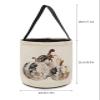 2 Pieces Halloween Trick or Treat Candy Bags,Rustic Fall Floral Pumpkin Thanksgiving Reusable Goody Bucket Collapsible Candy Tote Bag for Holiday Gift Basket Party Favor,Flax Sketch Flower Texture view 2