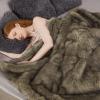 Touchat Luxury 1000GSM Faux Fur Throw Blanket, Super Thick Warm Cozy Heavy Blankets for Couch Bed Sofa, Plush Fuzzy Elegant Soft Reversible Mink Blanket for Living Room Bedroom 50x60, Grey view 2