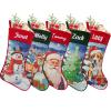 XDShopping Personalized Christmas Stockings - Xmas Family Stockings, Deer & Santa Claus Designs, Perfect for Boys, Girls, Family and pet, Customized Names on Stockings for Home & Kitchen Dcor(4 pcs) view 1