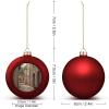 Architecture Streets Houses Christmas Ball Ornaments 2.4 Inch Shatterproof Hanging Xmas Balls for Christmas Tree Decoration Christmas Tree Balls for Holiday Wedding Party Red 1PCS view 2