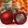 Architecture Streets Houses Christmas Ball Ornaments 2.4 Inch Shatterproof Hanging Xmas Balls for Christmas Tree Decoration Christmas Tree Balls for Holiday Wedding Party Red 1PCS view 4
