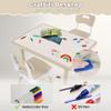 DOREROOM Kids Table & 4 Chairs, Height Adjustable (17.7"-26.1"), Natural-W view 3