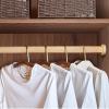 Elitix Solid Wood Clothes Support Holder for Closet, Bedroom Coats Hanger w/Flange, Oval Garment Organizer Bar for Laundry Room Nursery Store(Natural,65cm(25 5/8")) view 1