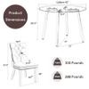 HAIZAO 5 Piece Clear Round Glass Top Dining Set, 42'' Mid Century Modern Circle Dinner Room Set, 4 Person Luxury Circular Kitchen Table Set, Beige High-end Tufted Chairs, for Small Apartment (Silver) view 3
