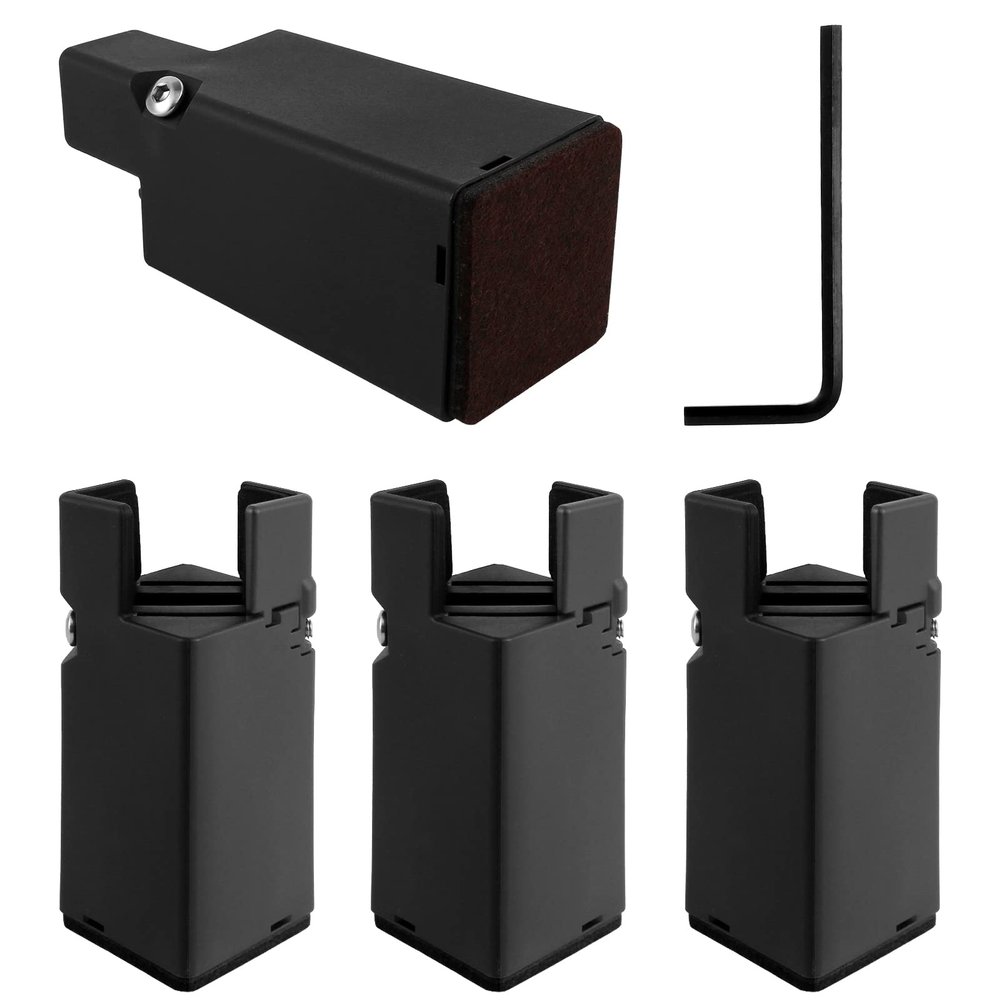 4Pcs Adjustable Chair Riser Bed Furniture Riser Heavy Duty Desk Couch Bottom Elevator Metal Sofa Table Raiser 1.97/3.94inch Lift Support 20,000lb for Furniture Thickness 0.8-1.4inch US