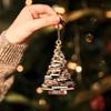 Pack 2 Book Tree Christmas Ornament (1 Wood+1 Acrylic), 2025 Bookworm Christmas Ornaments 2D Flat, Gift for Women, Book Lovers, Readers, Librarian, Book Nerd Friends Keepsake Gifts, Xmas Tree Decor view 3