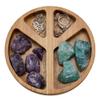 FINGERINSPIRE Peace Sign Wood Display Tray Round Wood Storage Holder Tray Stones Display Tray Saddle Brown Storage Tray for Crystals Stones Rings Earrings Jewelry Small Keys Table Home Decor view 1