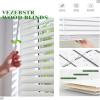 VEZEBSTR 2'' Faux Wood Blinds for Windows, Wooden Blinds for Indoor Windows Cordless Horizontal Venetian Blinds, Mini Blinds Window Blinds. White.(66''W x 12''H or 167.6cmW x 30.5cmH) view 4