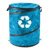 Wakeman Collapsible Trash Can - Pop Up 44-Gallon Outdoor Portable Garbage Bag Holder with Zippered Lid - Recycle Bin for Camping or Parties (Blue) view 1