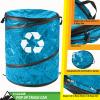 Wakeman Collapsible Trash Can - Pop Up 44-Gallon Outdoor Portable Garbage Bag Holder with Zippered Lid - Recycle Bin for Camping or Parties (Blue) view 2