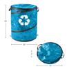 Wakeman Collapsible Trash Can - Pop Up 44-Gallon Outdoor Portable Garbage Bag Holder with Zippered Lid - Recycle Bin for Camping or Parties (Blue) view 3