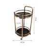 Multifunction Kitchen Storage cart Luxury Round Metal Coffee Bar Cart 2-Tier Mini Rolling Utility Cart Tiered Tray Coffee Bar, Home Kitchen Serving Cart for Home, Dining Room, PartyGold+Black Utili view 2