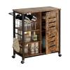 Jingzai202405 Multifunction Kitchen Storage cart Storage Cabinet with Wheels, Multipurpose Kitchen Cart Cabinet with Shelves,Removable Cart Handle Cup Hook Utility Rolling Cart view 1