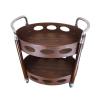 Multifunction Kitchen Storage cart Retro Wooden Egg Shape Bar and Serving Cart Rolling Bar, 2-Tiered Wood Metal Kitchen Bar Cart Island with Wheels and 2 Handle, Move Storage Coffee, Wine, Snacks and view 1