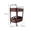 Multifunction Kitchen Storage cart Retro Wooden Egg Shape Bar and Serving Cart Rolling Bar, 2-Tiered Wood Metal Kitchen Bar Cart Island with Wheels and 2 Handle, Move Storage Coffee, Wine, Snacks and view 2