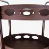 Multifunction Kitchen Storage cart Retro Wooden Egg Shape Bar and Serving Cart Rolling Bar, 2-Tiered Wood Metal Kitchen Bar Cart Island with Wheels and 2 Handle, Move Storage Coffee, Wine, Snacks and view 3