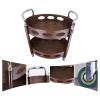 Multifunction Kitchen Storage cart Retro Wooden Egg Shape Bar and Serving Cart Rolling Bar, 2-Tiered Wood Metal Kitchen Bar Cart Island with Wheels and 2 Handle, Move Storage Coffee, Wine, Snacks and view 4