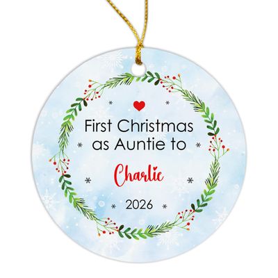 1st Xmas As Uncle Ornament, Customized First Christmas As Uncle Ornament Hanging with Name, Personalized 1st Time As Uncle Ornaments 2026