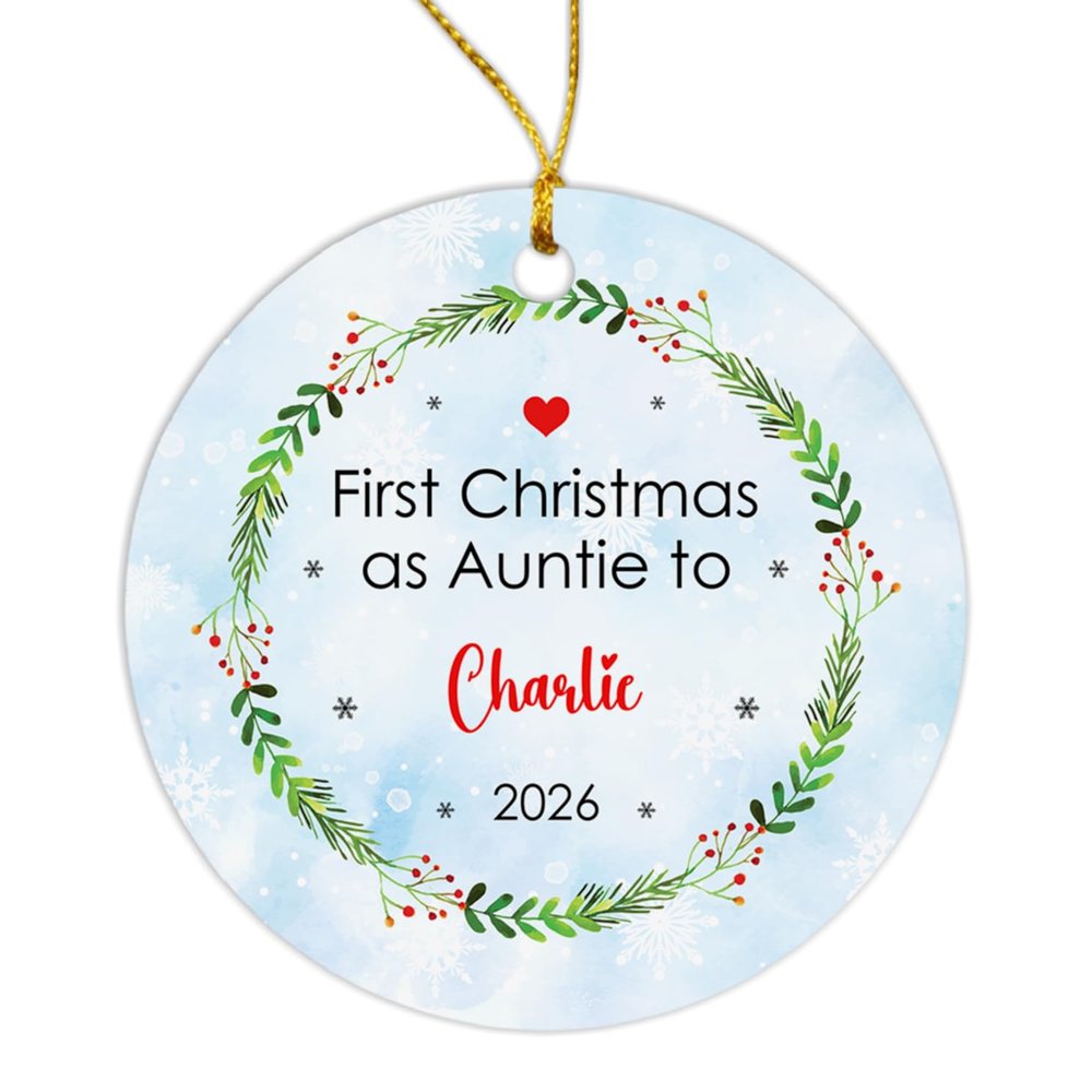 1st Xmas As Uncle Ornament, Customized First Christmas As Uncle Ornament Hanging with Name, Personalized 1st Time As Uncle Ornaments 2026