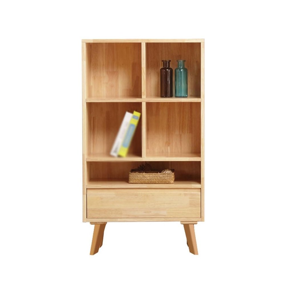 JOYNOW Bookshelf Creative Simple Solid Wood Bookcase Living Room Study Storage Rack Office Simple Wooden Bookshelf Bookshelves(S:70CMX30CMX122CM)