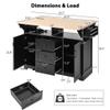 jurmiture 55.7'' Large Kitchen Island with 2 Drop Leaf, Rolling Kitchen Cart on 5 Wheels with Power Outlet, Folding Storage Dining Table with Spice & Towel Rack, 3 Drawers, for Kitchen, Dining Room view 3