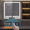 3 Doors Adjustable Brightness Led Lighted Bathroom Medicine Mirror Cabinet with Ambient Light and Glass Door,Aluminum Hd Bathroom Mirror Cabinet with Defogging Bathroom Wall Cabinet (7065cm) view 3