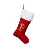 18 Inch Red Monogram Velvet Stocking Christmas Gold Stamping Letter P Stockings with White Soft Plush Cuff Cute Xmas Alphabet Decorations for Home Family Fireplace Hanging Decor view 1