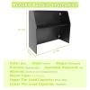 Akynjtbca Bar Table Cabinet  42" Tall Portable Event Bar, Farmhouse Coffee Bar Cabinet with Top and Middle Shelves, Foldable Bartender Station for Home&Parties (Black + Black Aluminum Cladding) view 2