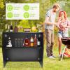 Akynjtbca Bar Table Cabinet  42" Tall Portable Event Bar, Farmhouse Coffee Bar Cabinet with Top and Middle Shelves, Foldable Bartender Station for Home&Parties (Black + Black Aluminum Cladding) view 3
