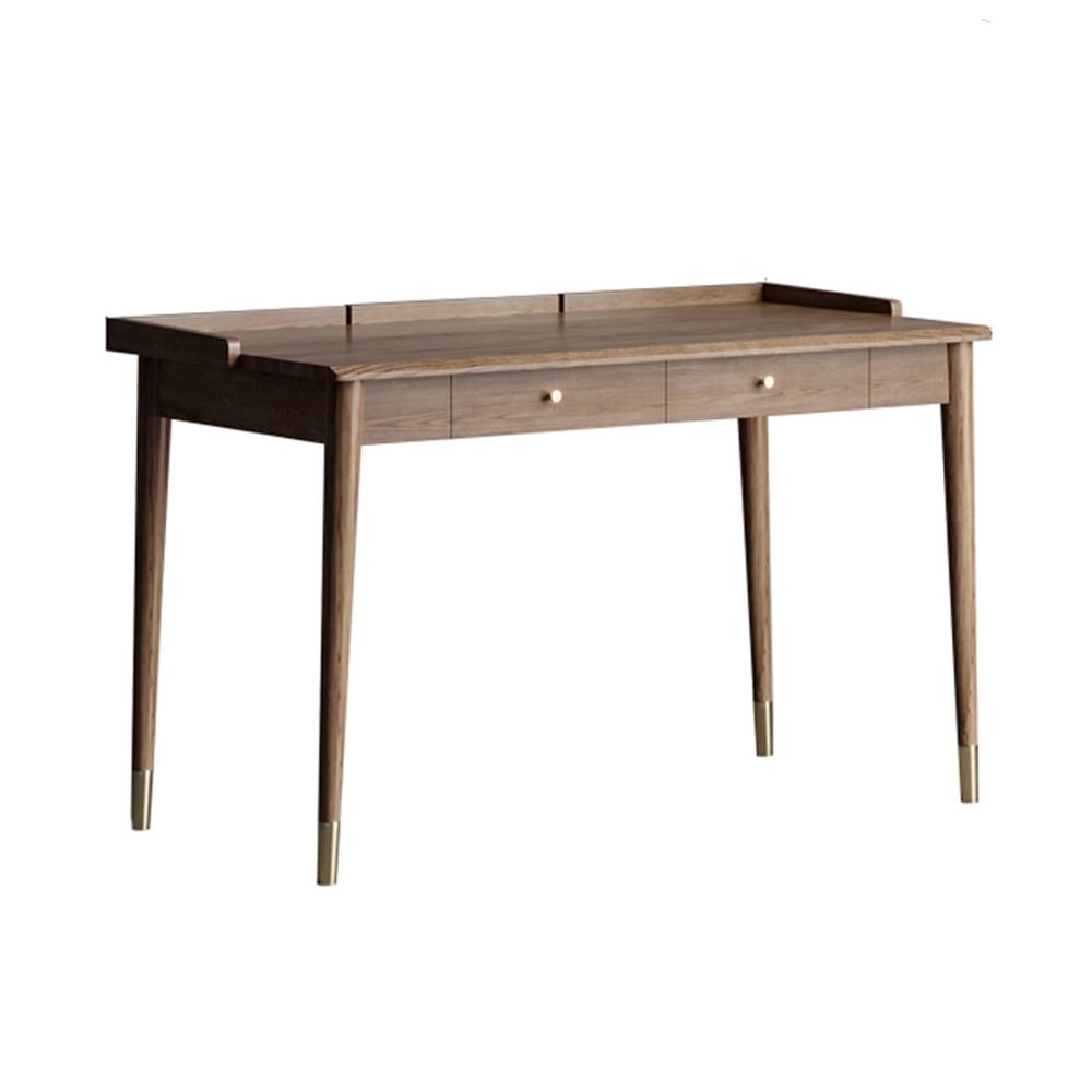 XUNTING Pc Desk Office Desk Study Furniture Desktop Laptop Table Home Writing Desk Work Study Desk with 2 Drawers and Side Bezels Study Table(1.4 Meters)