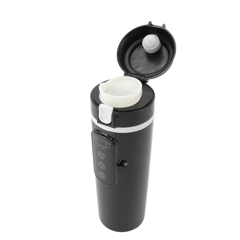 Car Electric Kettle, Travel Electric Kettle for 12V 24V Car Truck 500ml Portable Car Coffee Tea Heating Cup with Lid Leakproof Stainless Steel Liner