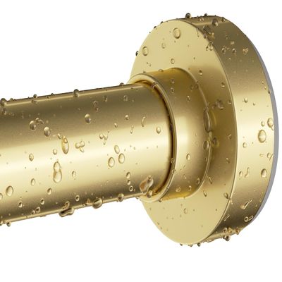 Emlaoe Gold Shower Curtain Rod 34-96 Inches(2.8-8ft) Never Rust Adjustable Shower Rod Spring Tension Non Slip No Drilling Shower Rods for Bathroom Garland Window