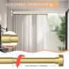 Emlaoe Gold Shower Curtain Rod 34-96 Inches(2.8-8ft) Never Rust Adjustable Shower Rod Spring Tension Non Slip No Drilling Shower Rods for Bathroom Garland Window view 4