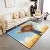 3D Cute Scarecrow Area Rug Village Farm Wheat Yellow Plants Non Slip Rug for Kids Teens Adults Rural Scenery Rustic Farmhouse Style Non Shedding Rug for Housewarming Sofa 3'x5' view 1