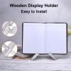 uxcell Wooden Plate Stands for Display, 6.5 Inch Decorative Picture Easel Frame Display Holder Stand for Platters Bowl Dish Pictures Book Tabletop Art Decor, White view 3