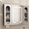 Bathroom aluminum alloy wall cabinet with led lights,Smart defog bathroom mirror with storage,medicine cabinet organizer Stepless dimming,Modern Bathroom Storage Wall Cabinet Paper hole,Visual storage view 2
