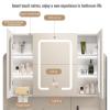 Bathroom aluminum alloy wall cabinet with led lights,Smart defog bathroom mirror with storage,medicine cabinet organizer Stepless dimming,Modern Bathroom Storage Wall Cabinet Paper hole,Visual storage view 3