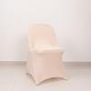 Balsa Circle Blush Spandex Folding Chair Cover Silver Rhinestone Buckled Sash Band Wedding Linens Decorations Reception Supplies view 4