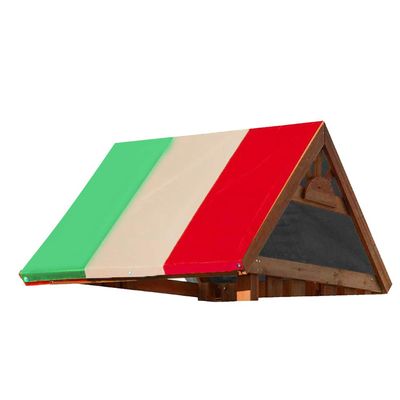 PZLVAME Swing Set Replacement Tarp, 52 x 89 in Multicolor Playground Roof, Multicolor Backyard Playset Canopy Replacement for Play Set Outdoor(Green + Gray + Blue)(Green+Beige+Red)