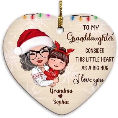Personalized Grandma Grandkid Ornament To My Daughter Christmas Ornament Custom Christmas Tree Decor Hangging Ornament Gift For Grandma Woman Her Grandkid Son Daughter On 2024 Christmas
