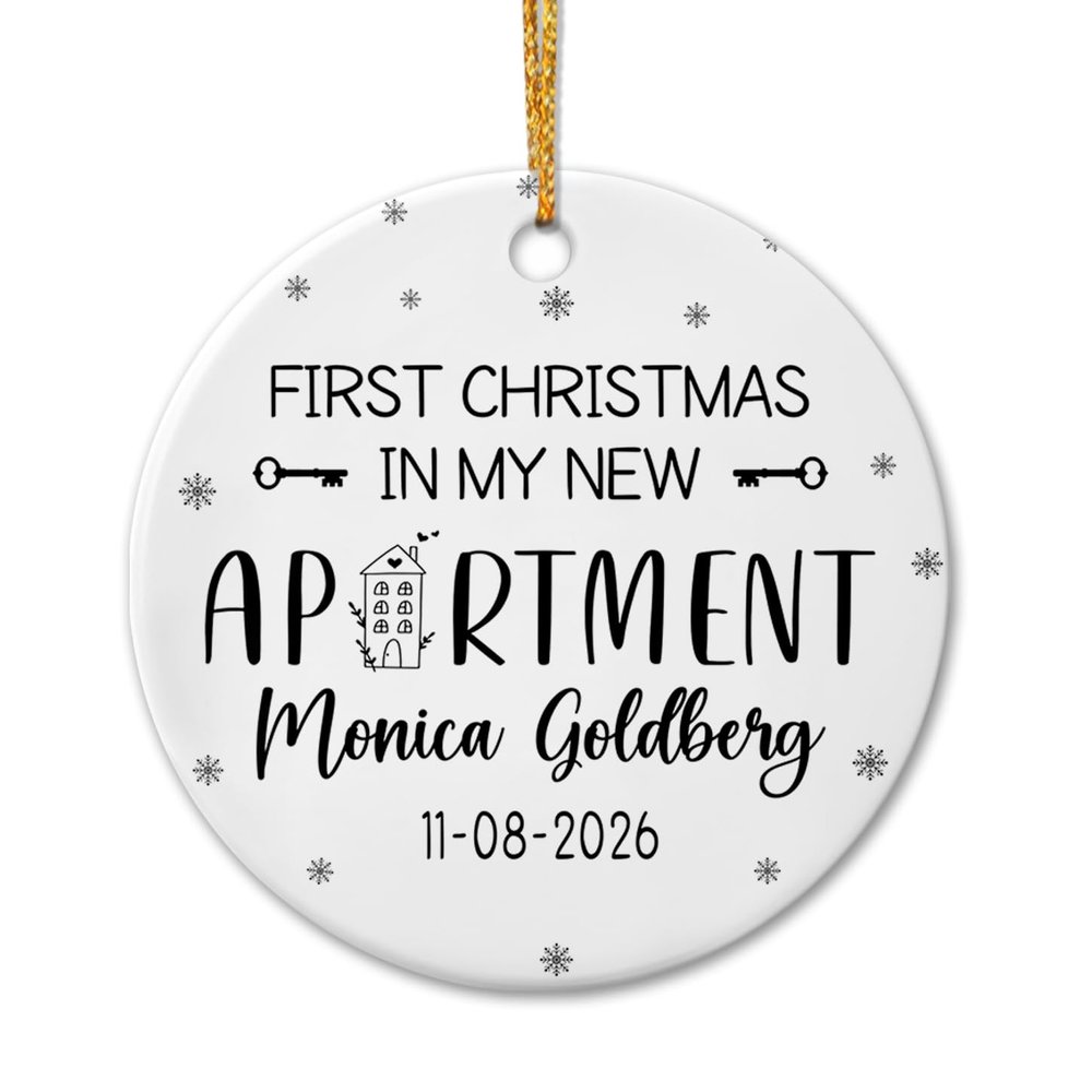 1st Xmas in My New Apartment Ceramic Ornament 2026, Personalized First Christmas in My New Apartment Ornament Gift, Custom Name/Date Ornament Gift for Housewarming, My New Apartment Ceramic Ornaments