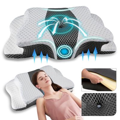 Pain Relief Cervical Pillow for Neck Support,Adjustable Ergonomic Pillow Cozy Sleeping,Odorless Orthopedic Memory Foam Pillows,Contour Bed Pillow for Side Back Stomach Sleeper