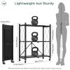 DEANIC 3 Tier Foldable Storage Shelves with Wheels, Kitchen Appliance Stand, Freestanding Metal Wire Shelf Rack, No Assembly Organizer Rolling Cart for Garage, Basement, Pantry(Black Pack of 2) view 3