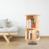 PurraQue 2-Layer Rotating Bookshelf 360 Display Floor Standing Bookcase Storage Rack for Kids&Adults Multi-Functional Bookshelf Organizer Floor-Standing Wooden Rotating Bookshelf (2-Tier) view 4