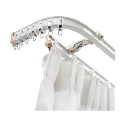 Aluminum Alloy Curtain Track Rail Set Wall Mount Sliding Curtain Ceiling Track System Easy to Bend for Room Divider, Sliding Curtain Track System(15m/49ft)