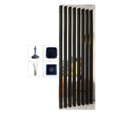 8 Pack Room Divider Partition Post Slats Hanging Room Divider Easy to Install, Easy to Clean Column Decor Grille Adjustable Height(Preto,Height 140CM/55.1IN/4.6FT)
