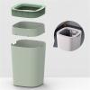 Indoor Trash Can 8/12 Liter Square Trash Can No Lid, Modern Simple Plastic Waste Basket, Open Top Garbage Can with Pressure Ring for Living Room, Bedroom, Office Decorative Household Trash Can(Blue,S) view 4