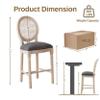 Haplized 26 French Country Bar Stools Set of 4,Upholstered Wooden Counter Stools with Rattan Back,Farmhouse Dining Chairs for Kitchen,Living Room,Bedroom,Dark Gray view 2