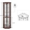 Lighted 3-Side Glass Display Cabinet with Adjustable Shelves, 70'' Tall Corner Cabinet with Anti-toppling Device & Side-hung Doors, Showcase for Antique Collection & Home Bar view 2