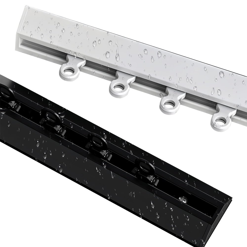 3.28ft-19.6ft Curtain Track, Ceiling Curtain Track, Curtain Track Ceiling Mount, Ceiling Track System for Curtains, Drapes, Room Dividers Ceiling Mount Single Curtain Tracks System(White,1.25m/4.1FT)